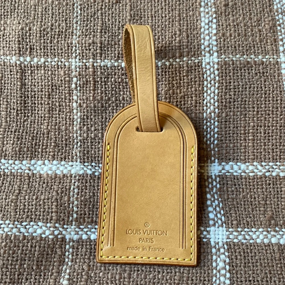 Authentic Louis Vuitton Vachetta leather luggage tag